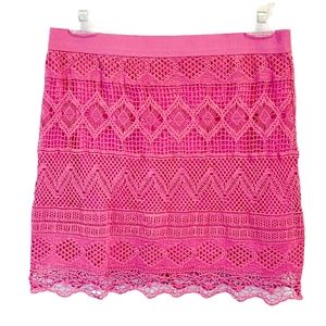 Hot pink mini skirt, American Eagle Outfitters, Crocheted Skirt, 4